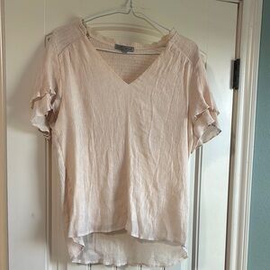 Tan Ruffled Blouse